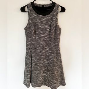 Express black and white knit a-line dress